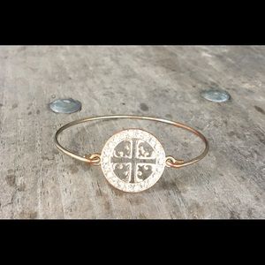Cross & Crown Metal Crystal Bracelet